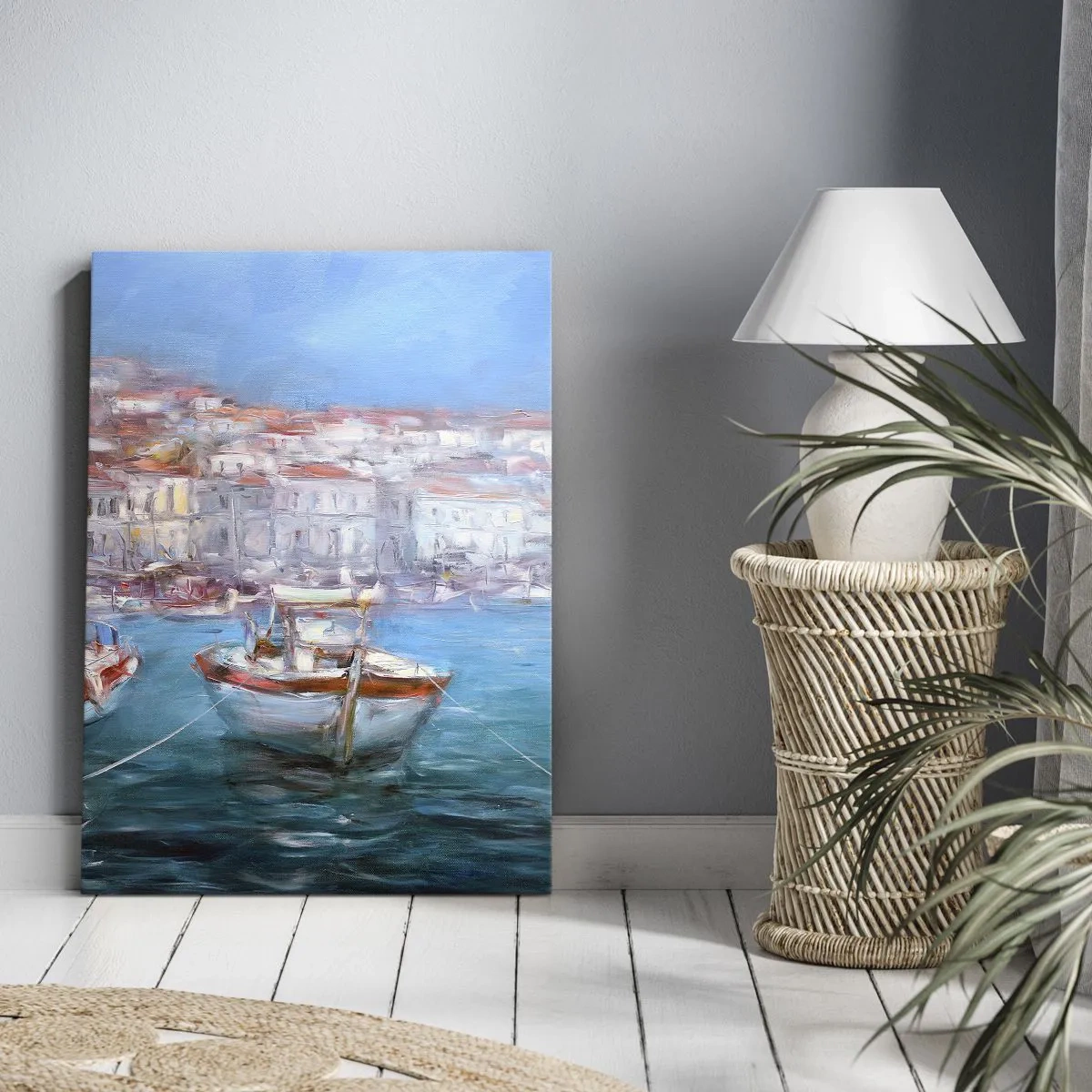 Canvastavla - Bild på duk - Italiensk vik - 50x70 cm