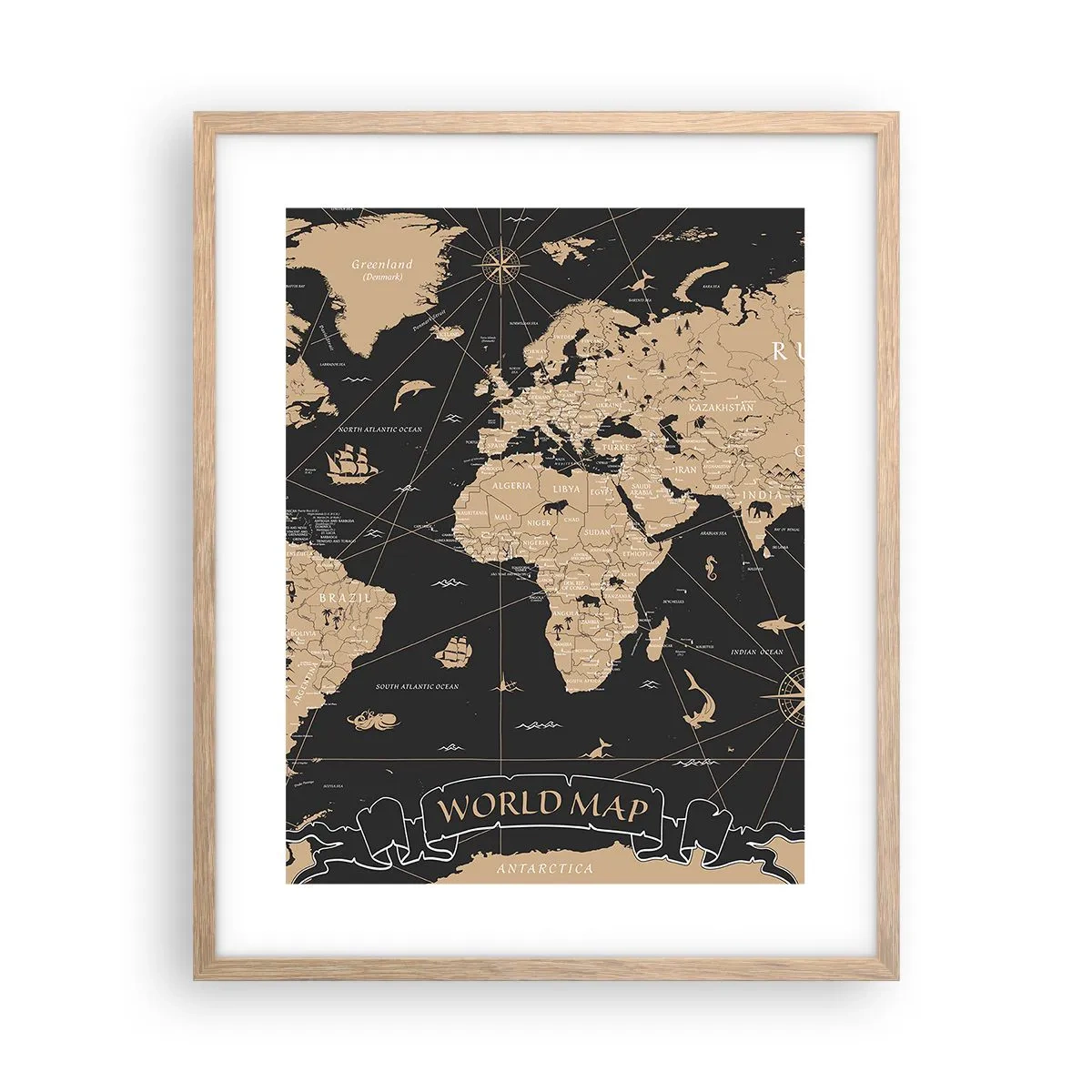 Affisch i ram av ljusek - Gränserna för min värld - 40x50 cm