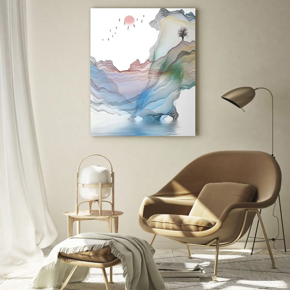 Glastavla - Bild på glas - Mot kristallfjäll - 50x70 cm