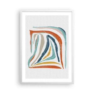 Affisch i vit ram - Vänligt leende abstraktion - 50x70 cm