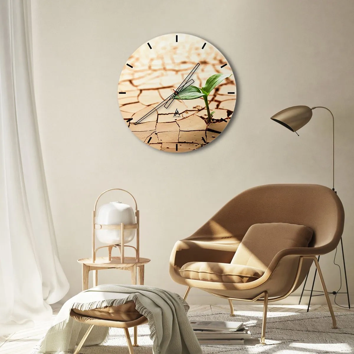 Väggklocka - Klocka på glas - Obesegrad livskraft - 30x30 cm