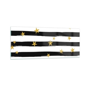 Glastavla - Bild på glas - Alla är vi födda under lycklig stjärna - 100x40 cm