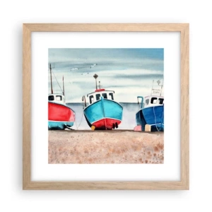 Affisch i ram av ljusek - Redo för fångst - 30x30 cm