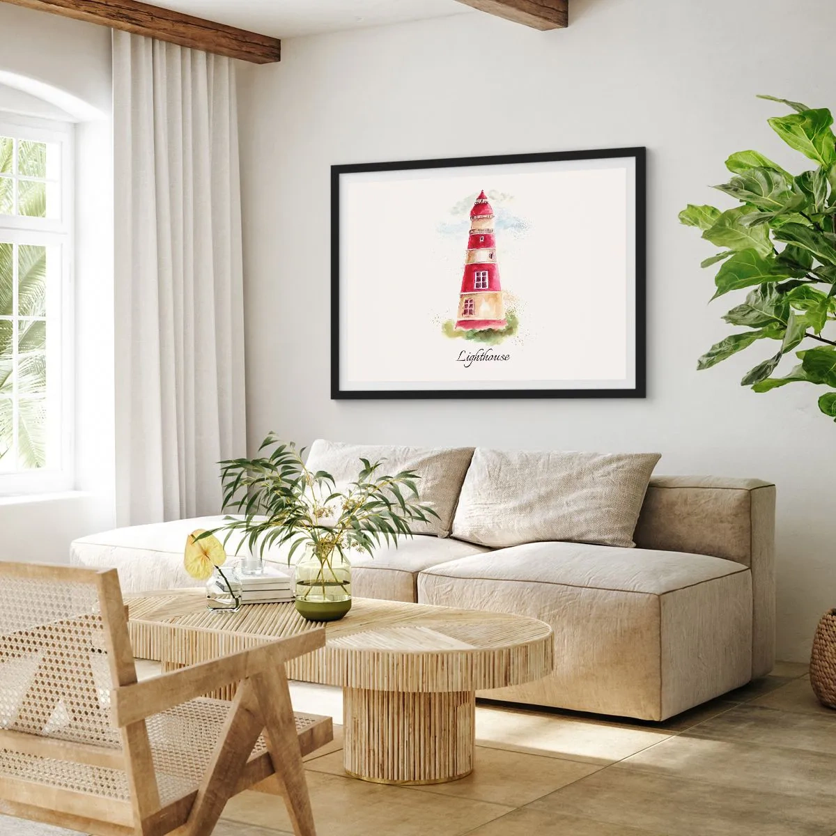 Affisch i svart ram - Det är alltid något väder - 50x40 cm