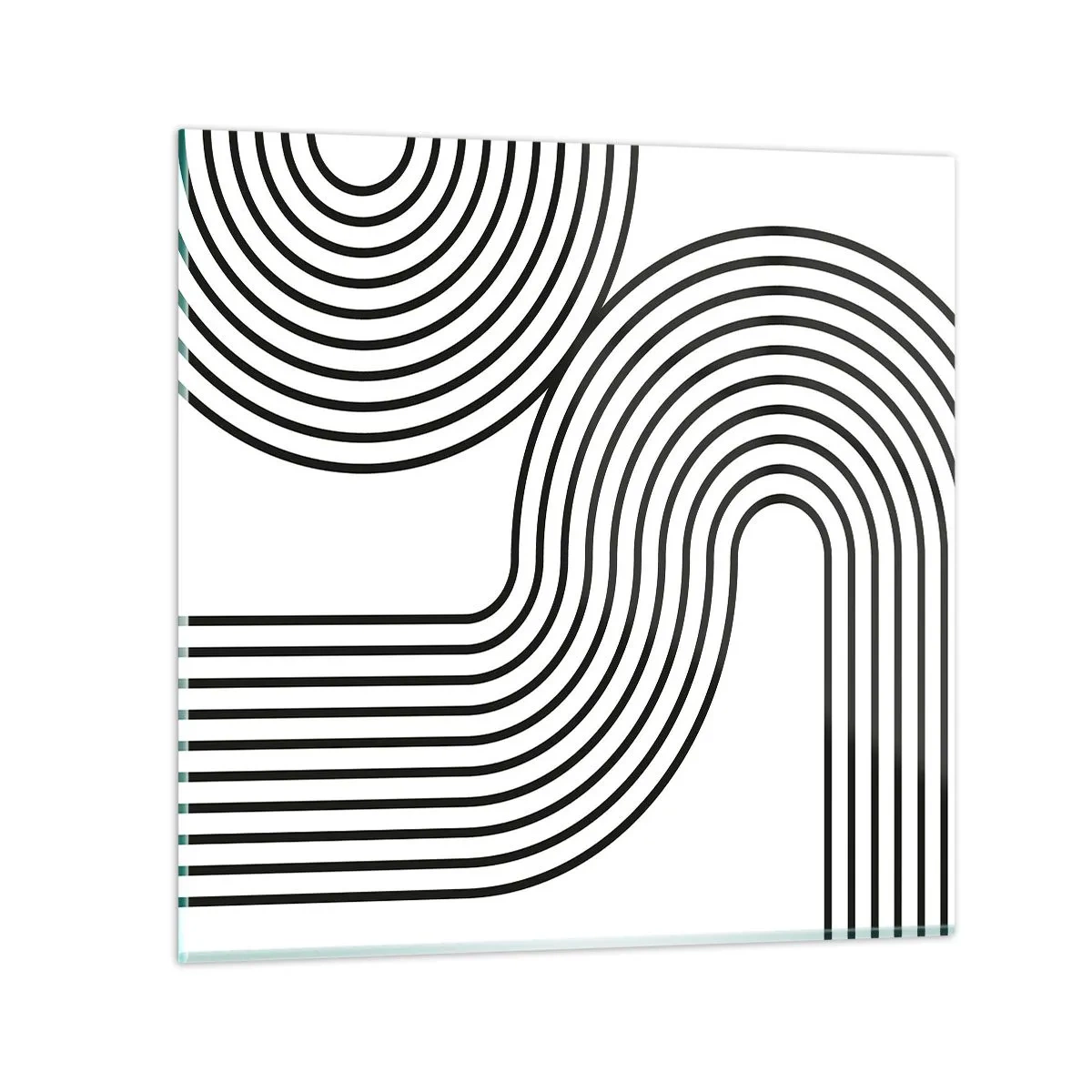 Glastavla - Bild på glas - På en kurva - 60x60 cm