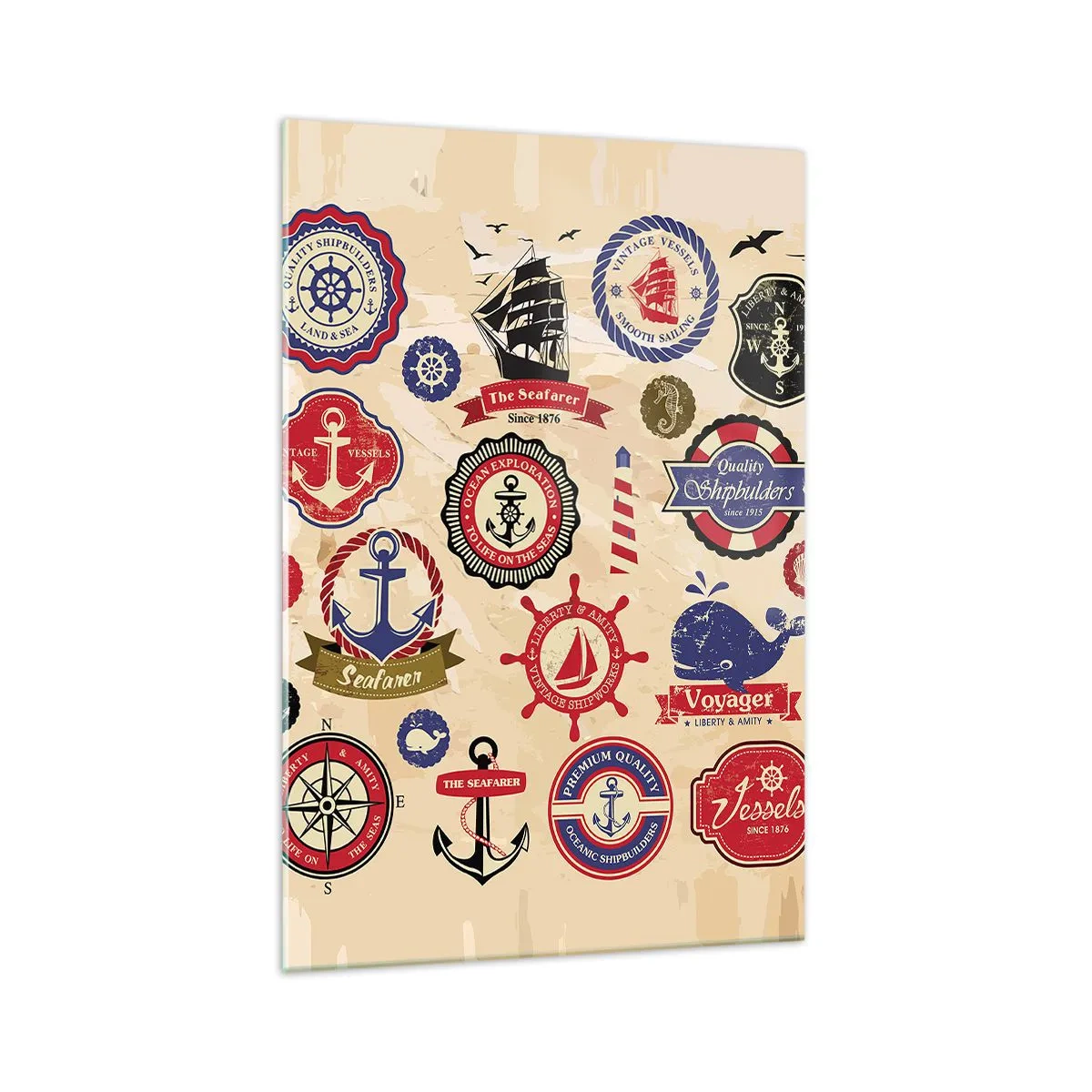 Glastavla - Bild på glas - Seglarbroderskap - 70x100 cm