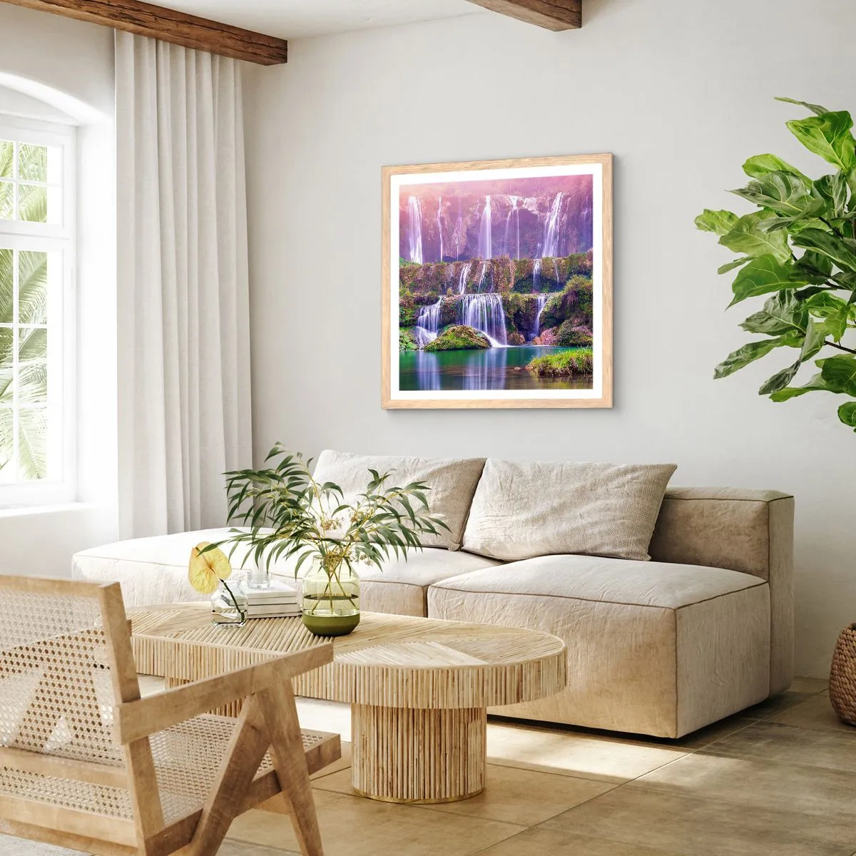 Affisch i ram av ljusek - Trappan till himlen - 60x60 cm