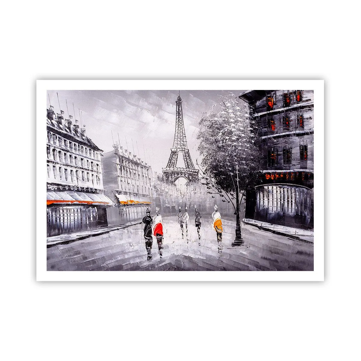 Affisch - Promenad i Paris - 100x70 cm