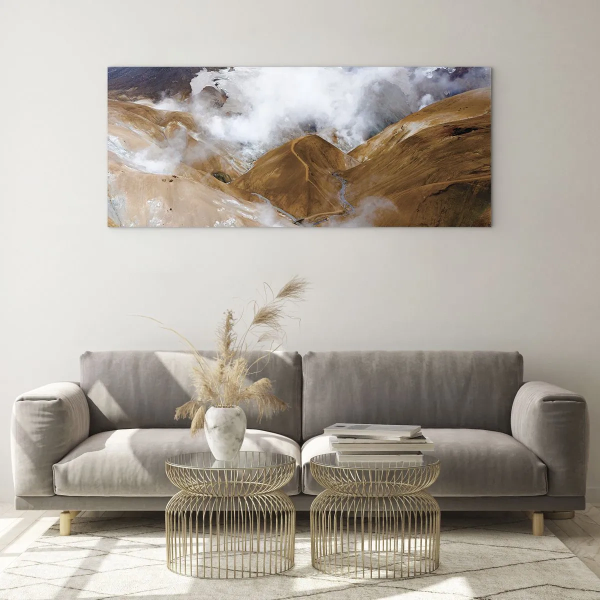 Glastavla - Bild på glas - Islands råa skönhet - 120x50 cm