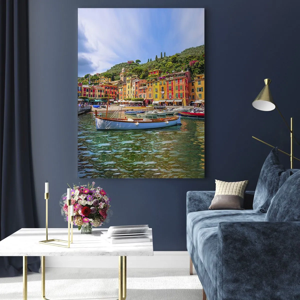 Glastavla - Bild på glas - Italiensk förmiddag - 50x70 cm