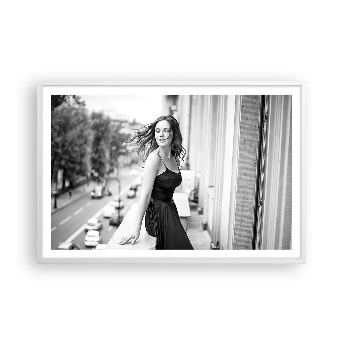 Affisch i vit ram - Säkert en Parisbo - 91x61 cm