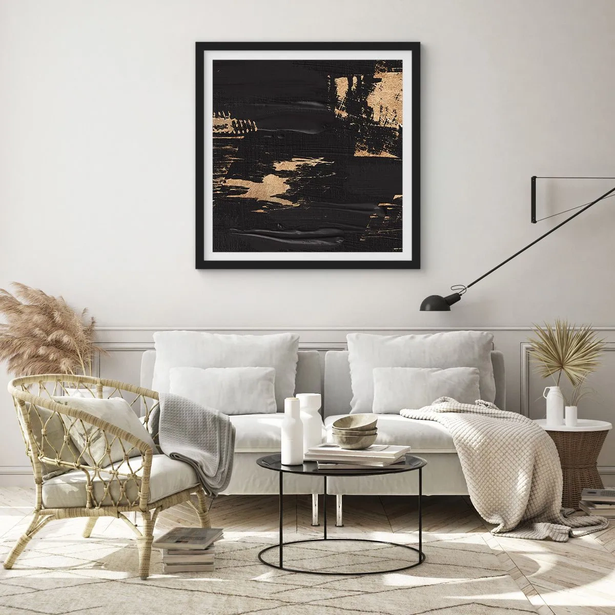 Affisch i svart ram - Ett spår av beröring - 30x30 cm