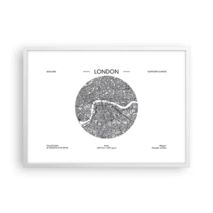Affisch i vit ram - Londons anatomi - 70x50 cm