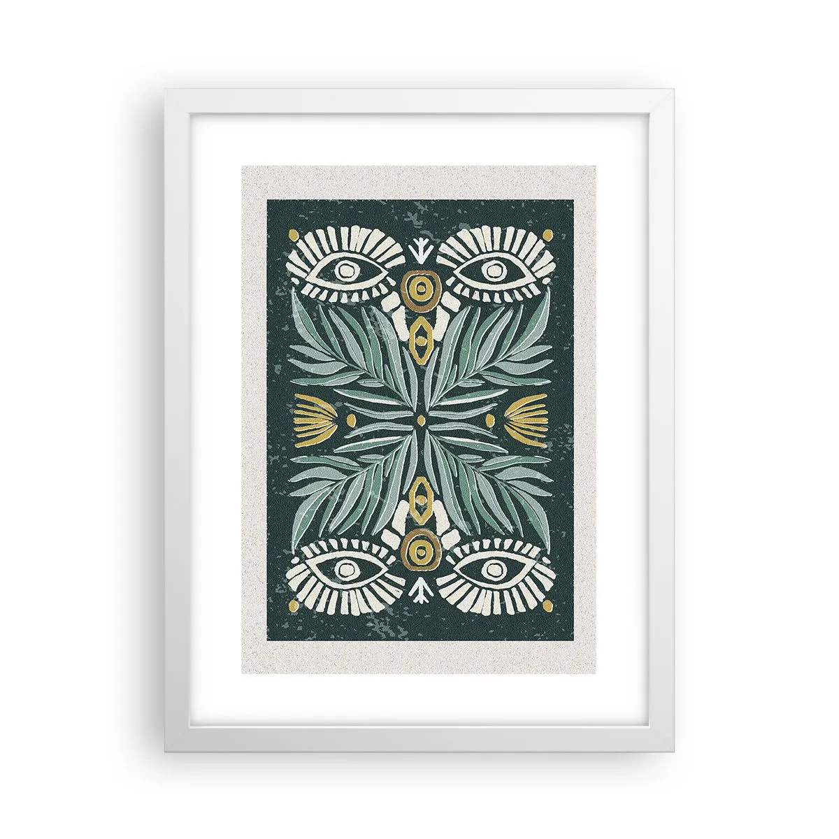 Affisch i vit ram - Som ett folkligt mönster - 30x40 cm