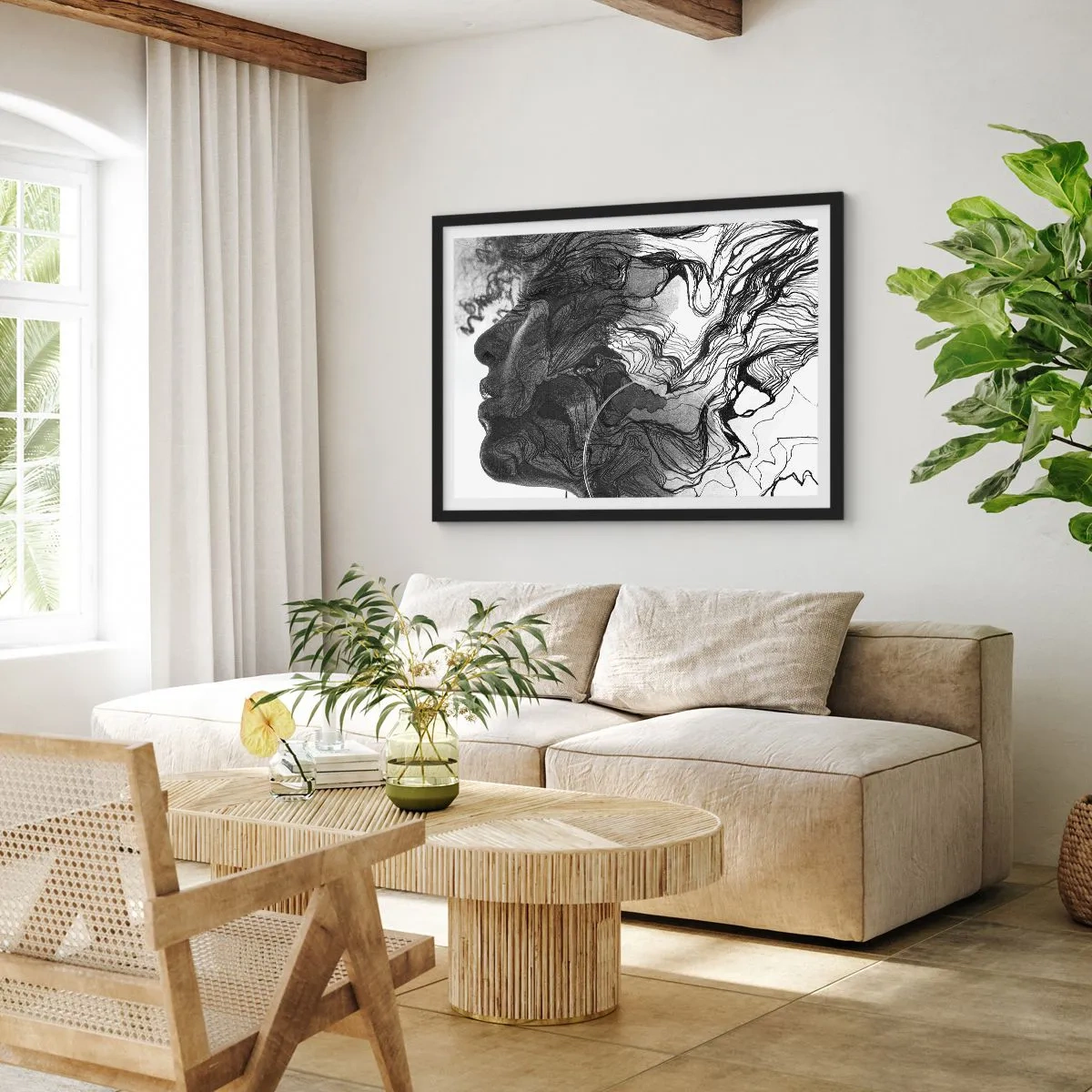 Affisch i svart ram - Tilltrasslad i drömmarna - 70x50 cm