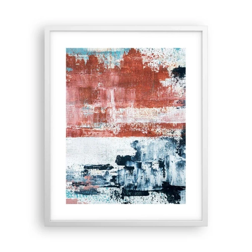 Affisch i vit ram - Abstrakt halvt om halvt - 40x50 cm