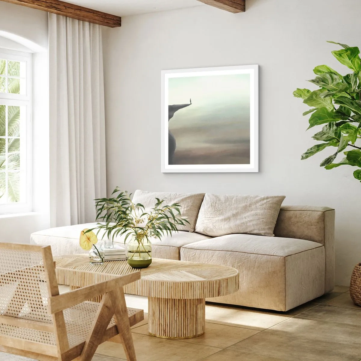 Affisch i vit ram - Uppåt, naturligtvis! - 30x30 cm