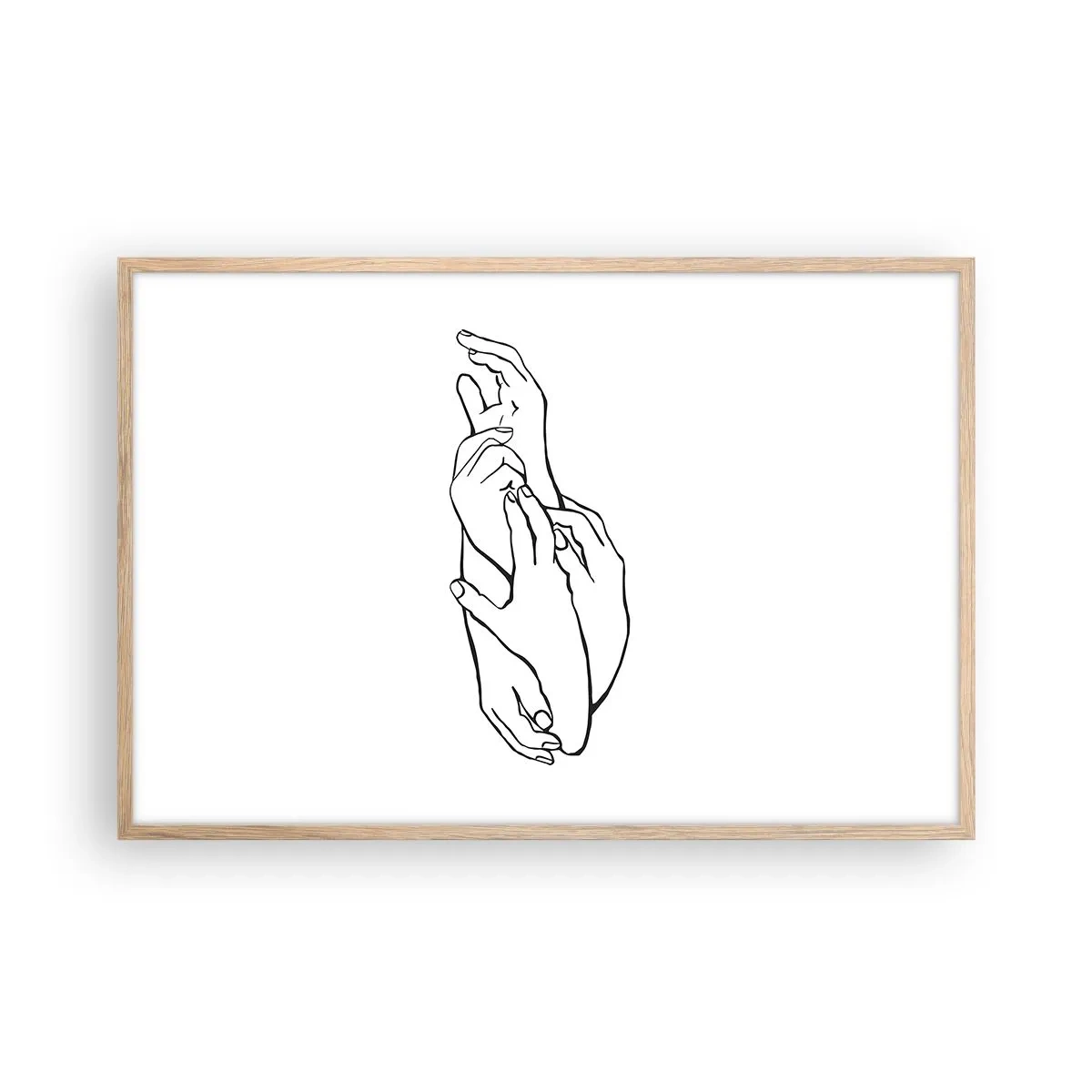 Affisch i ram av ljusek - Hand i hand - 91x61 cm