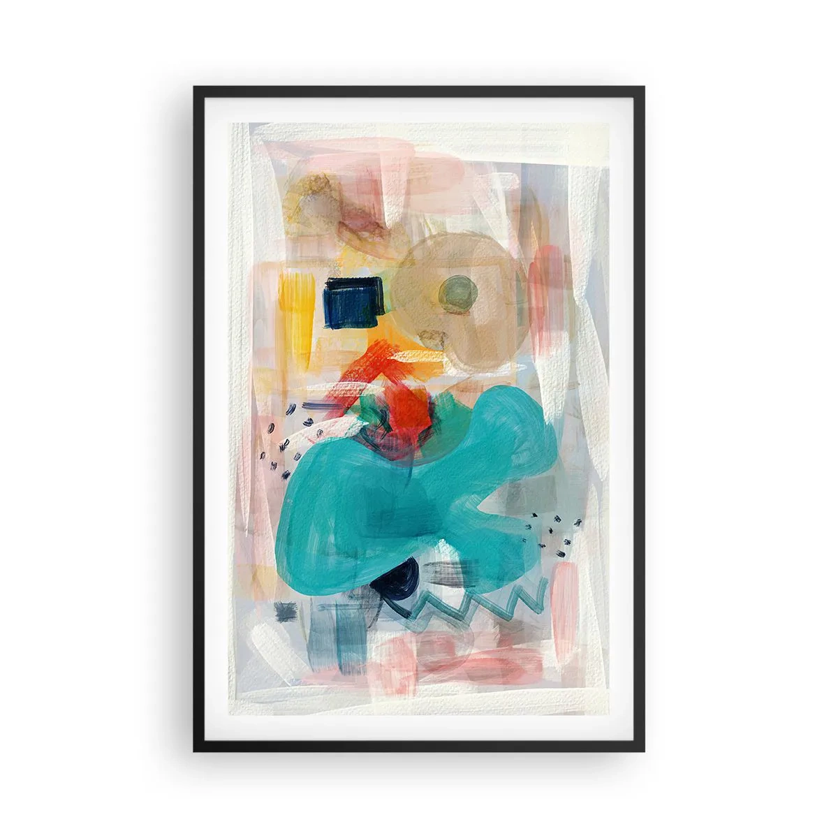 Affisch i svart ram - Ett färgglatt spel - 61x91 cm