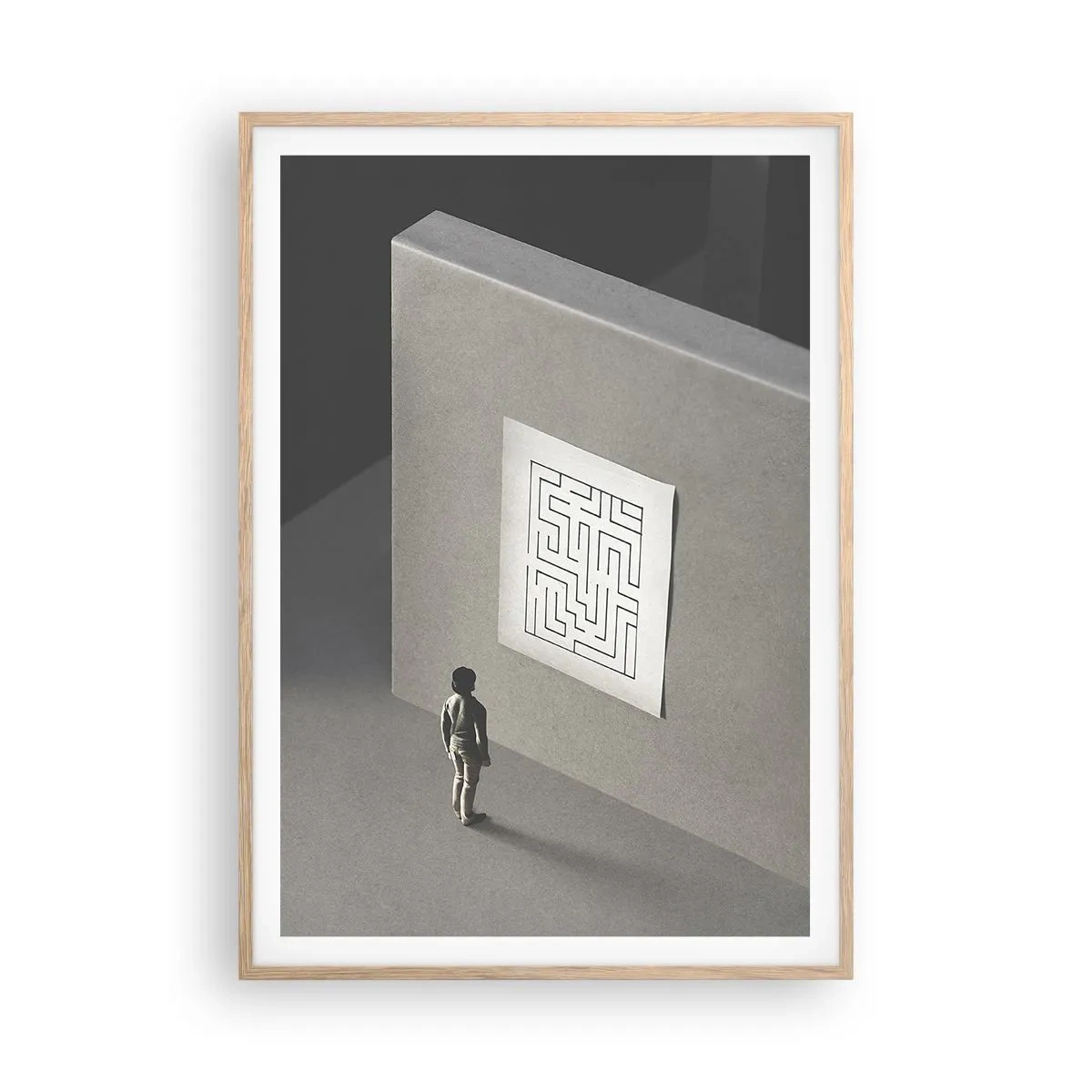 Affisch i ram av ljusek - Men var är jag? - 70x100 cm