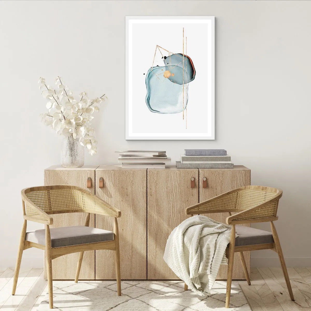 Affisch i vit ram - En studie av droppar - 50x70 cm