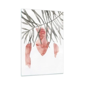 Glastavla - Bild på glas - Tropikens dam - 50x70 cm