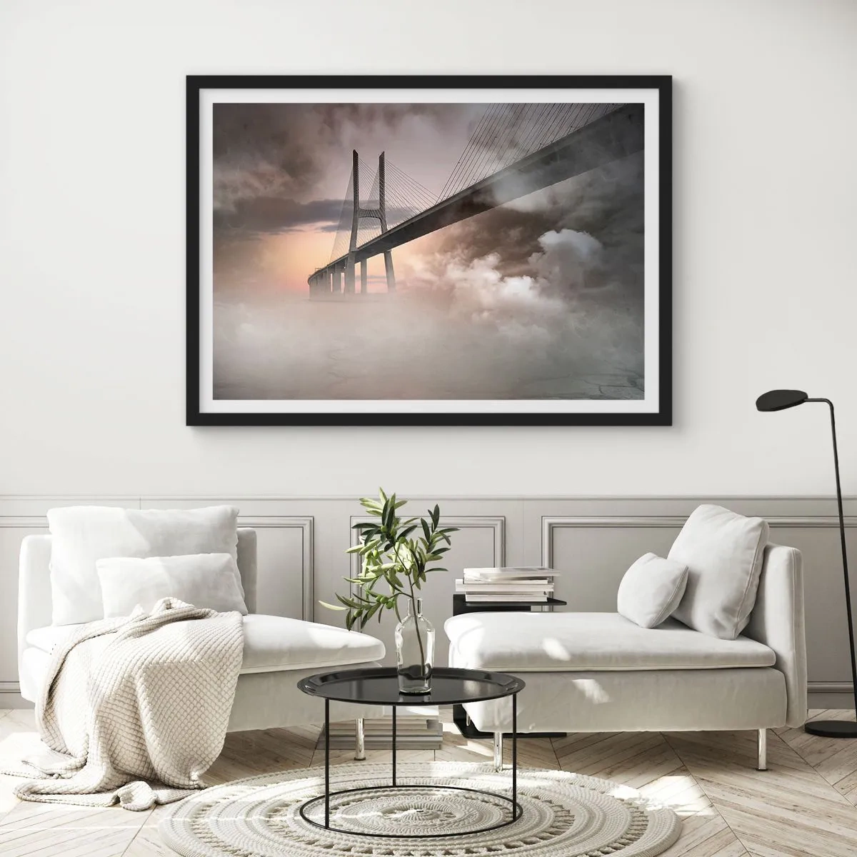 Affisch i svart ram - Vid en flod som inte finns - 91x61 cm