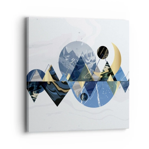 Canvastavla - Bild på duk - Geometriskt landskap - 40x40 cm