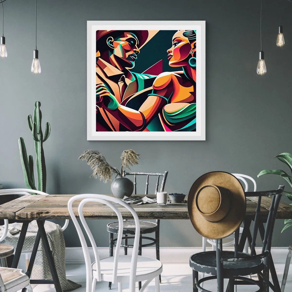 Affisch i vit ram - I hjärtats rytm - 50x50 cm