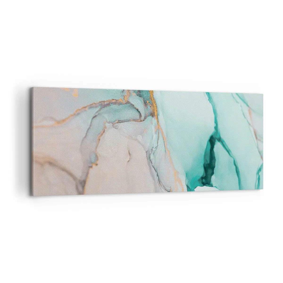 Canvastavla - Bild på duk - Formernas och färgernas dans - 120x50 cm