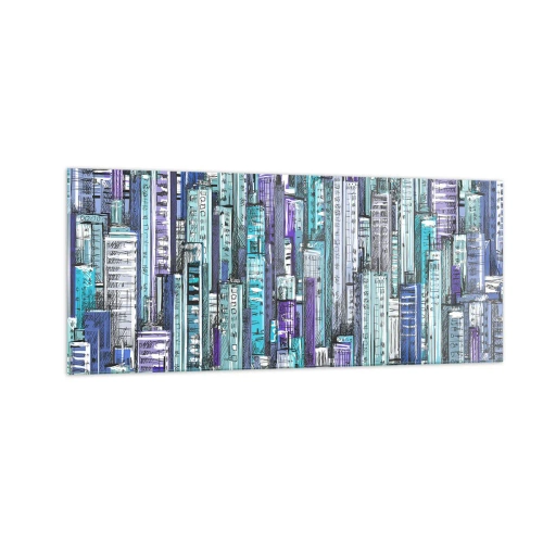 Glastavla - Bild på glas - Blått från himlen - 100x40 cm