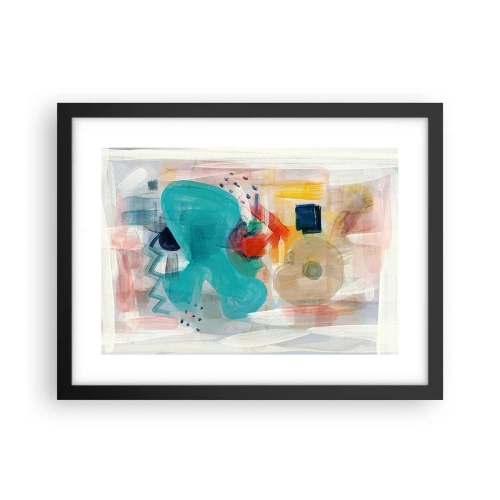 Affisch i svart ram - Ett färgglatt spel - 40x30 cm