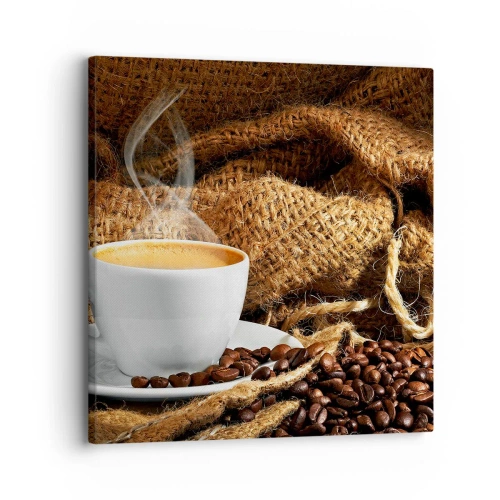 Canvastavla - Bild på duk - Mokkadoft och honungtjock dryck - 30x30 cm