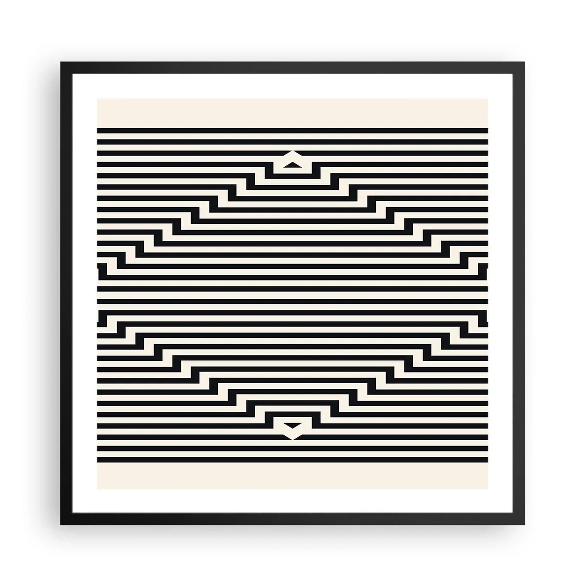 Affisch i svart ram - Geometrisk illusion - 60x60 cm