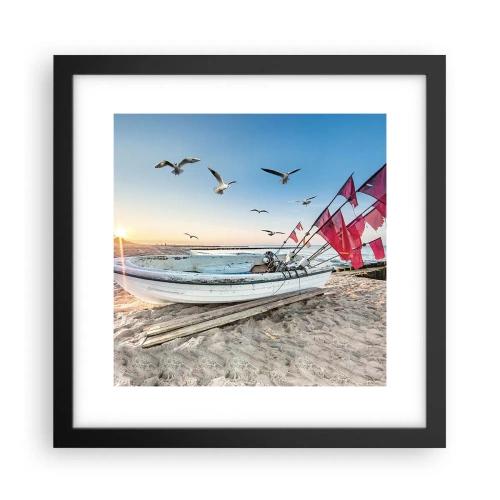 Affisch i svart ram - Välförtjänt vila - 30x30 cm