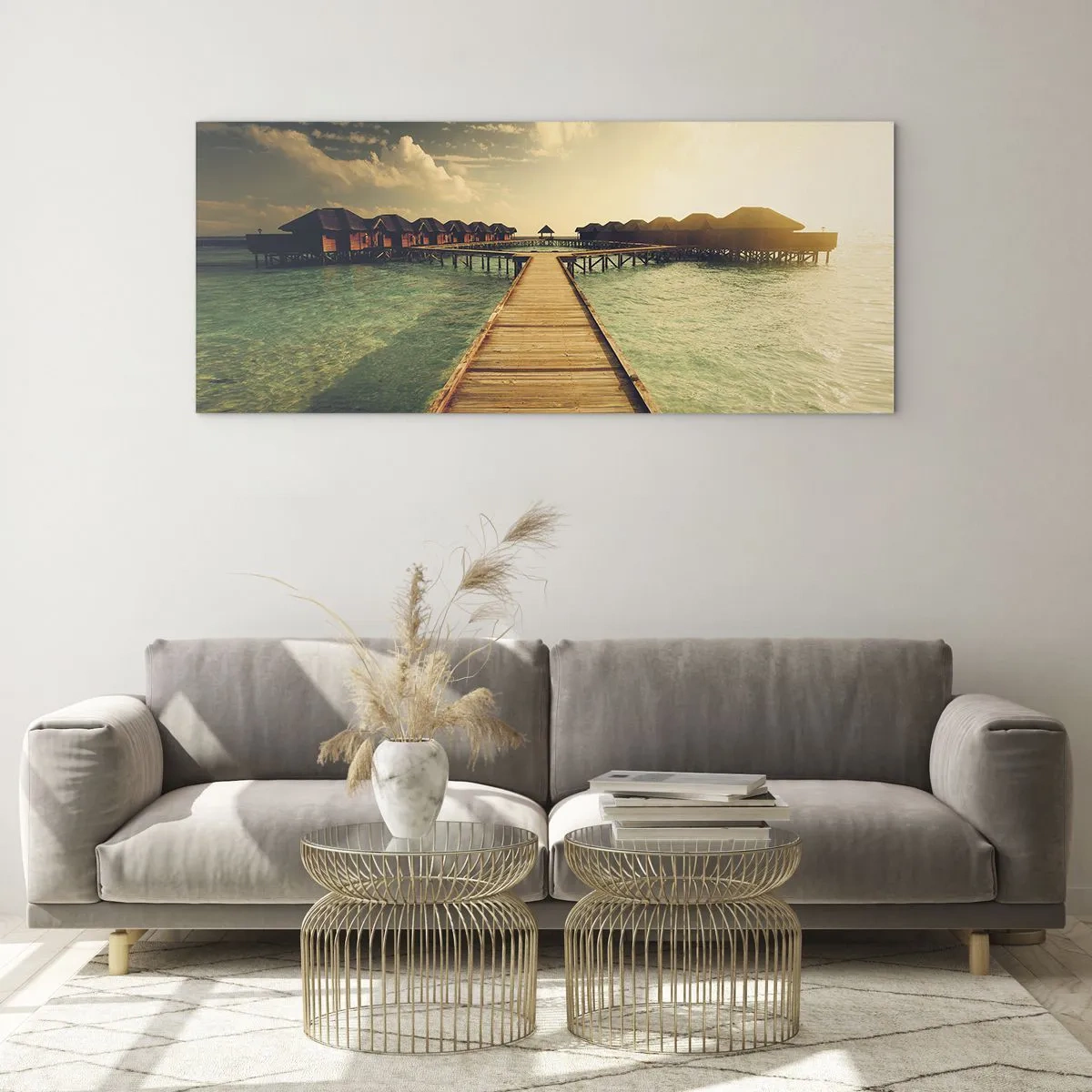 Glastavla - Bild på glas - Varm inbjudan - 120x50 cm