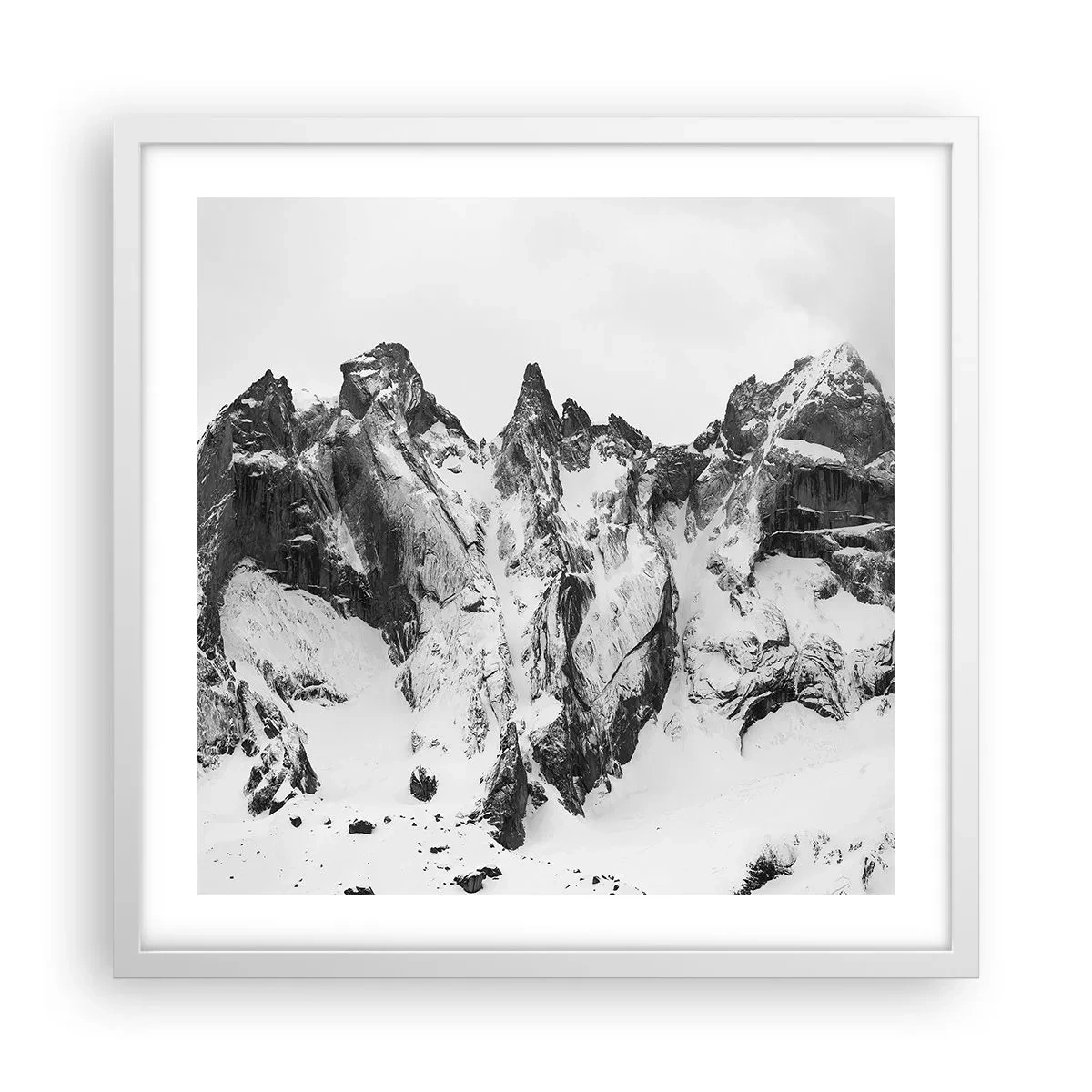Affisch i vit ram - Granitfarlig bergsrygg - 50x50 cm