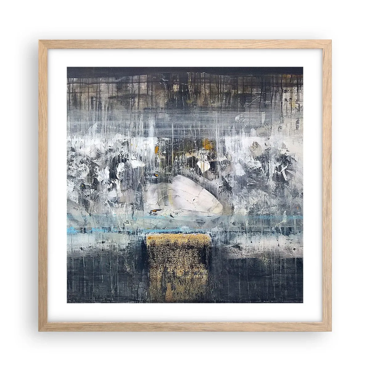 Affisch i ram av ljusek - På is och klumpar - 50x50 cm