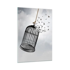 Glastavla - Bild på glas - Tro...Hopp...Frihet! - 50x70 cm