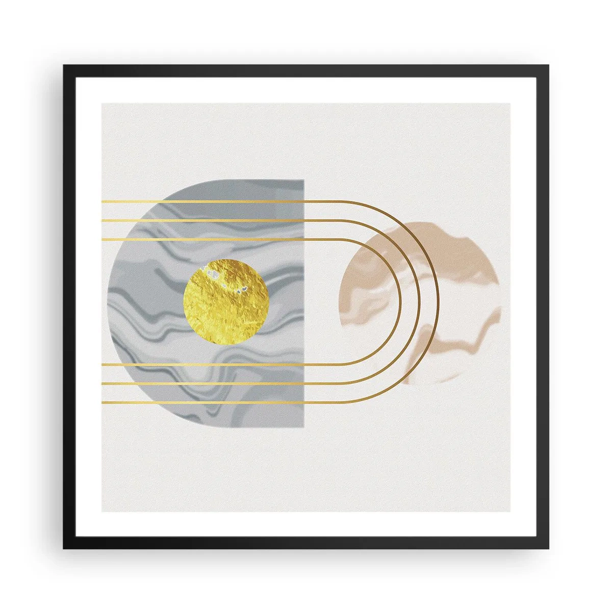 Affisch i svart ram - Ljushet och sken - 60x60 cm