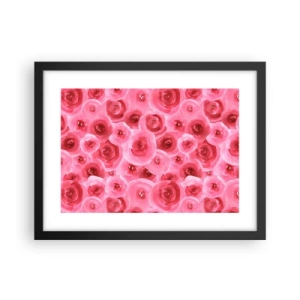 Affisch i svart ram - Rosor upe och nere - 40x30 cm