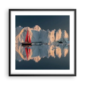 Affisch i svart ram - I världens ände - 50x50 cm