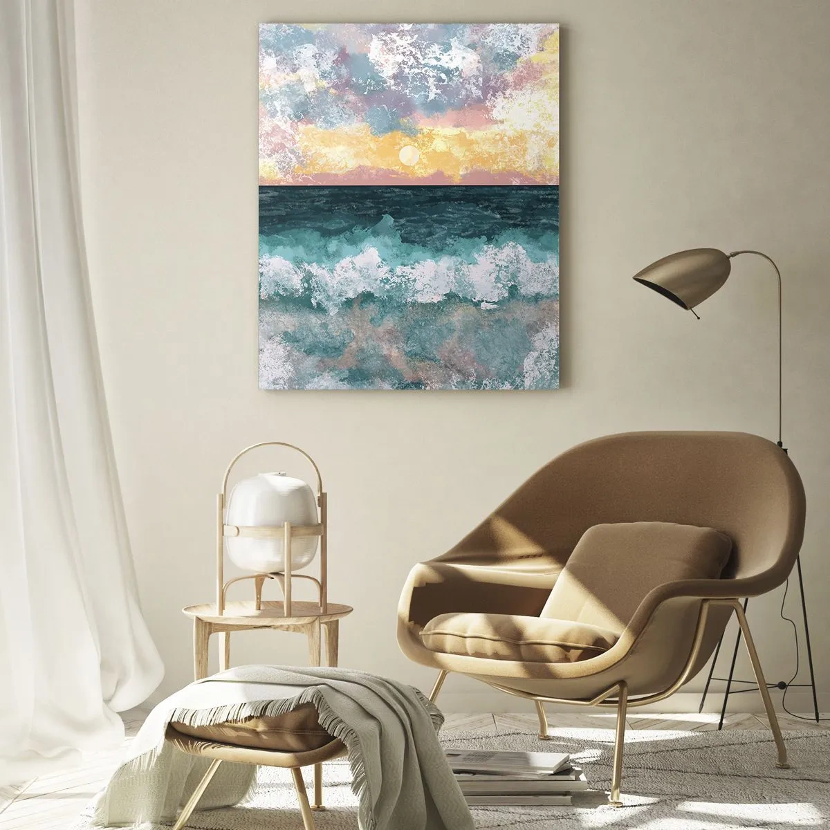 Glastavla - Bild på glas - Vatten, ljus, luft - 50x70 cm