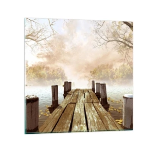 Glastavla - Bild på glas - Höstledsen - 50x50 cm