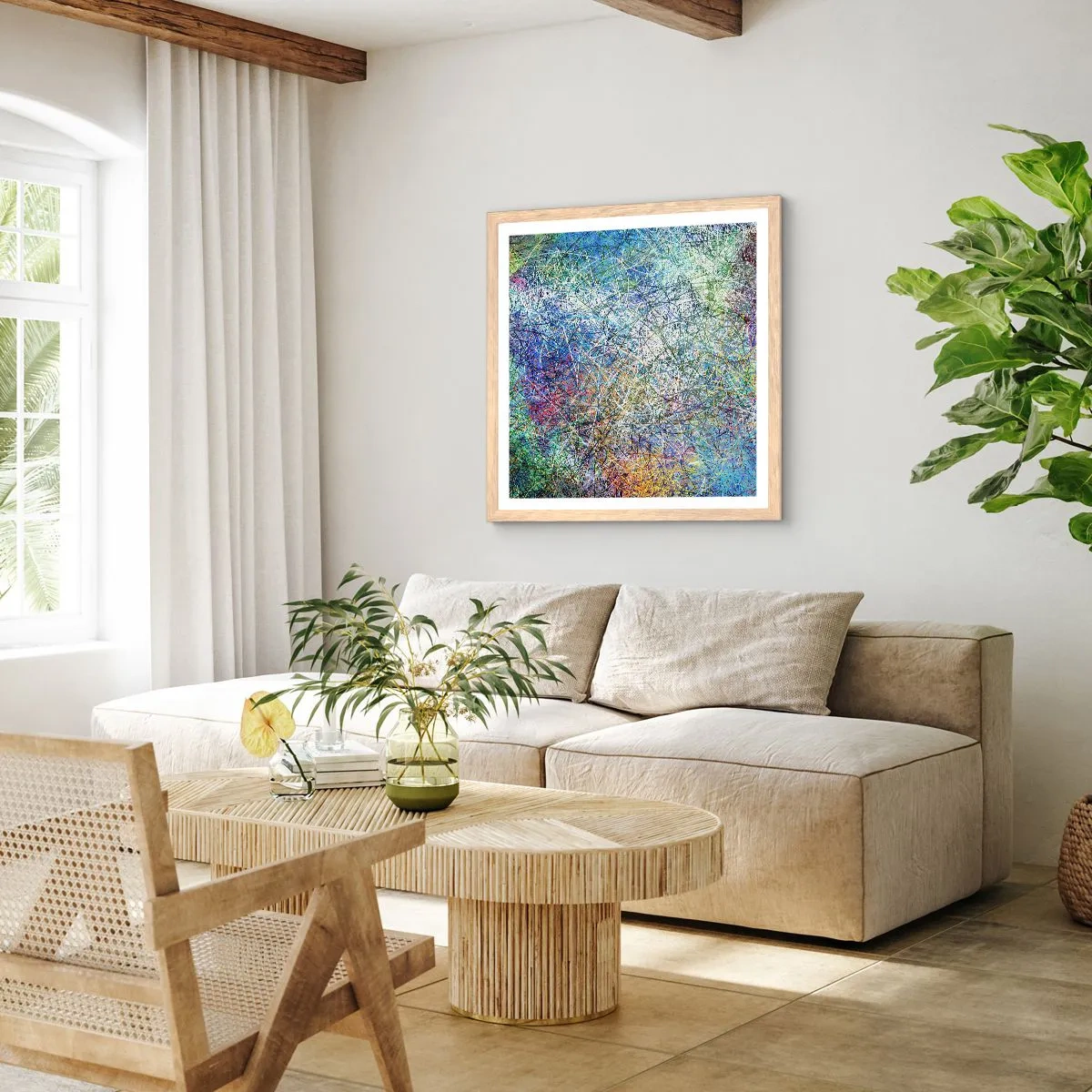 Affisch i ram av ljusek - Det är inte så enkelt - 50x50 cm