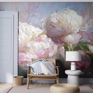 Fototapet på mått Premium Canvas - En bukett full av liv - Blommor, Pioner, Klassicism