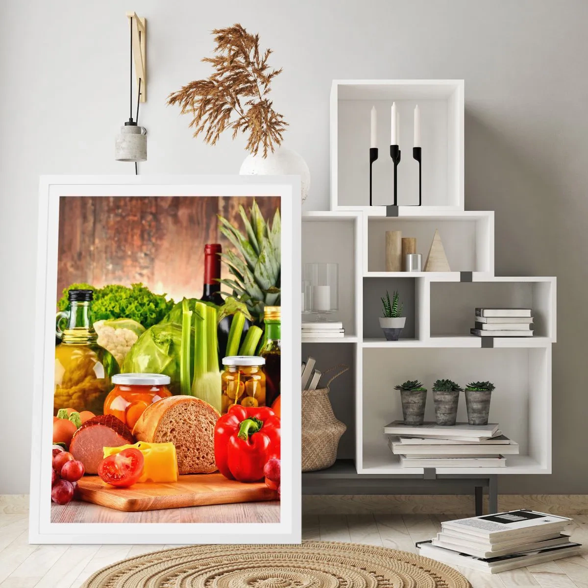 Affisch i vit ram - Rökt, ugnstekt, marinerad - 40x50 cm