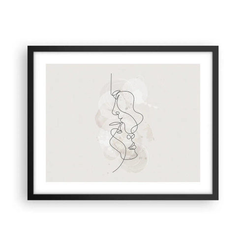 Affisch i svart ram - Tilltrasslade i famn - 50x40 cm