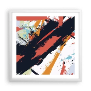 Affisch i vit ram - Dynamisk komposition - 50x50 cm