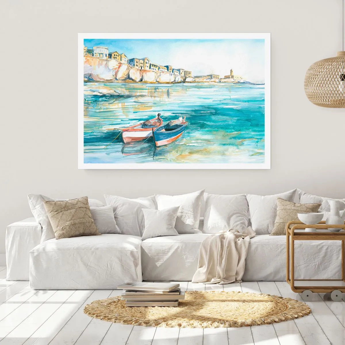 Affisch - Landskap i azurblått - 91x61 cm